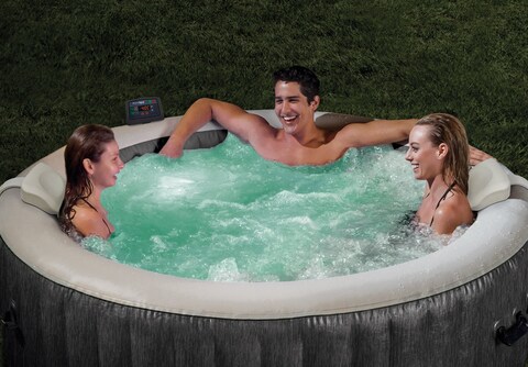 Intex PureSpa Greywood Deluxetm Set, 12 Languages (220-240 Volt), Age 6+