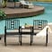 Yulan Outdoor Garden Bench Black Steel Outdoor Patio Park 2-seater Seat Furniture 269
