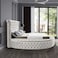 In House Lotus Velvet Bed Frame - Queen - 200x150 cm - White
