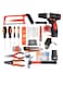 Letton - 60-Piece Cordless Hammer Drill Tool Kit Black/Orange/Clear 17centimeter