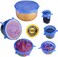Generic Naor Silicone Stretch Lids, 6-Pack Various Sizes Cover For Bowl (Blue)