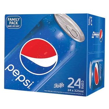 Pepsi Carbonated Soft Drink Cans 325ml Pack of 24