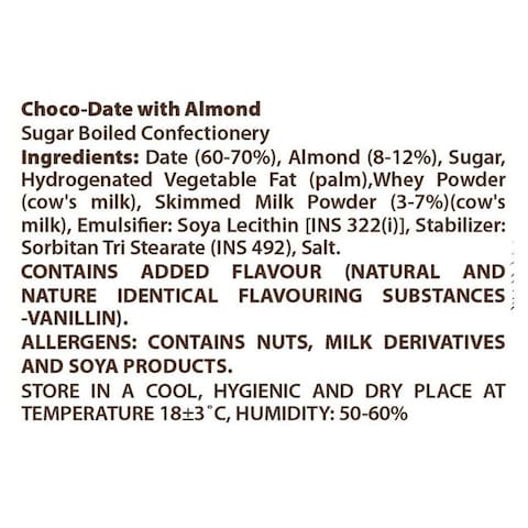 Chocodate White Chocolate Dates With Almonds 100g