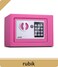 Rubik Mini Electronic Digital Security Safe Deposit Box With Electronic Keypad Lock And Physical Key For Home Office Hotel Jewelry Passport Watches Cash Storage (Pink)