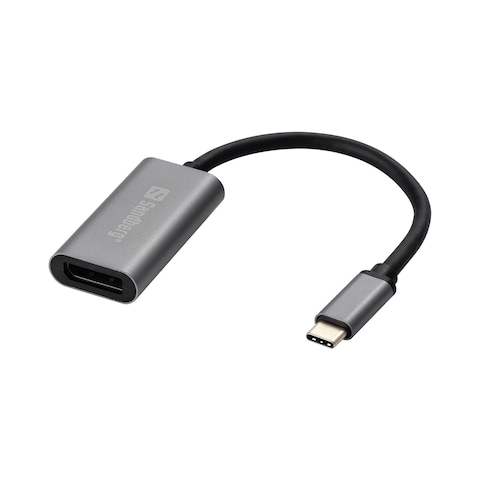 ساندبرغ كابل USB-C إلى رابط منفذ العرض- فضي