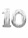Party Time Number 10 Silver Foil Balloon 16inch