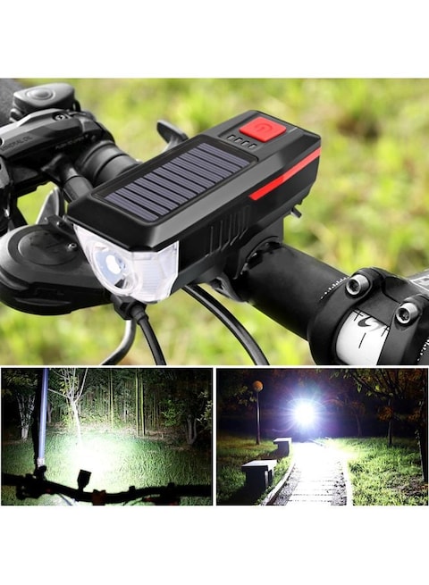 Generic Solar Powered Rechargeable Bike Light 11X3.5X4cm