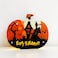 Happy Halloween Wooden Pumpkin LED Light D&eacute;cor 24x20cm