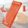 HEXAR&reg; Self Inflating Sleeping Pad with Foot Pump 190X64 Built-in Pump Foldable Sleeping Mat with Pillow for Camping Hiking Durable Inflatable Air Mattress - Carry Bag, Repair Patches (Bright Orange)