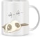 Giftex 11Oz White Ceramic Coffee Mug, Sleeping Cat Pic Printed, Gift Mug