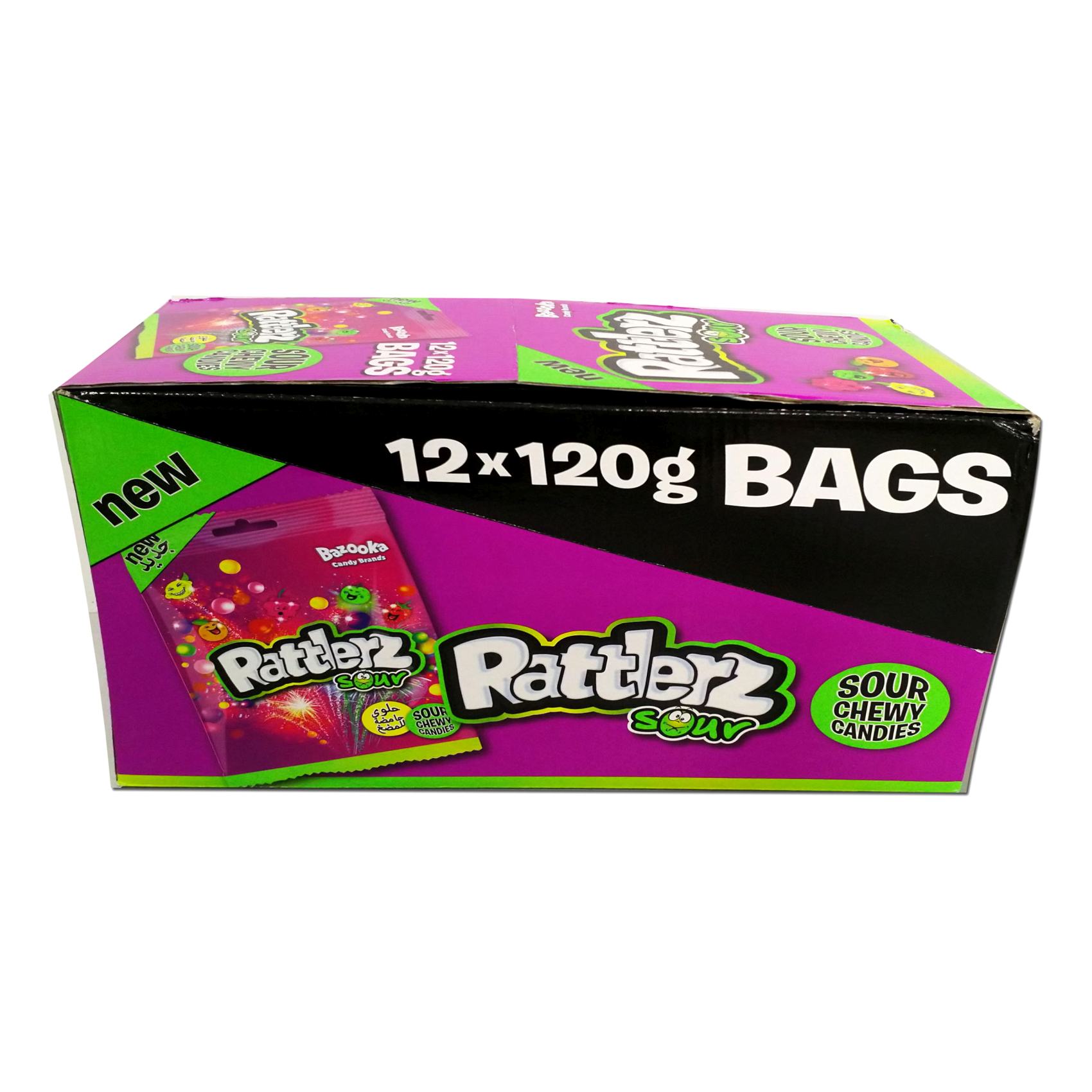 Bazooka Rattlerz Sour Chewy Candy 120g Pack of 12