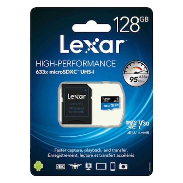 Lexar High Performance microSDHC with Adapter 633x 128GB UHS-I Black/Blue