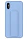 FOCUS Finger Grip Holder and standing cover with Car Magnetic Multi-function Shockproof Protective Case Cover For iPhone Xs Max Light Blue
