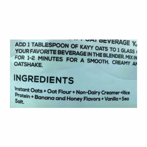 Kayy Banana Honey Vegan Protien Instant Oatmeal Packet - 300 grams
