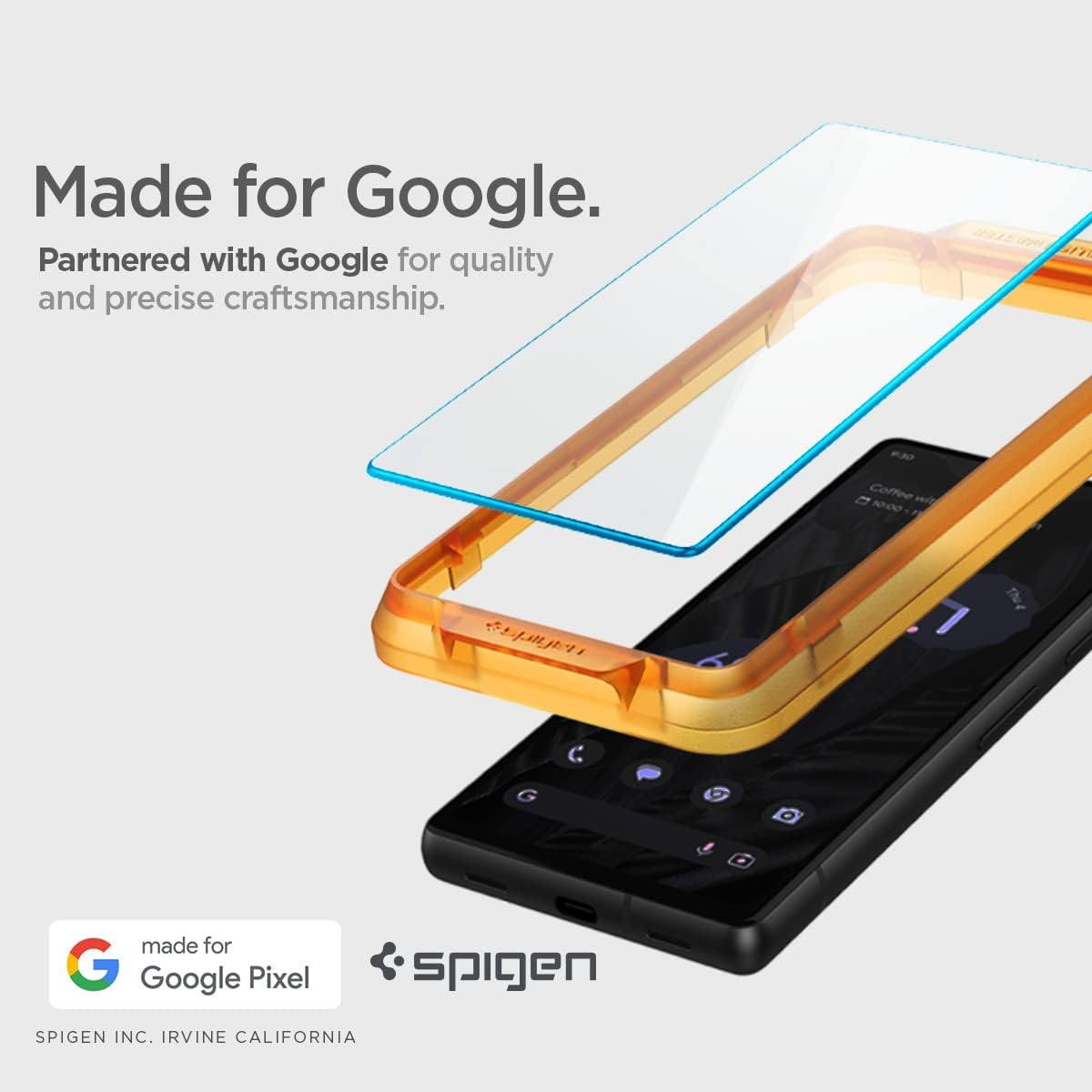 Spigen Glastr Align Master Designed For Google Pixel 7A Screen Protector Premium Tempered Glass - [Case Friendly - 2 Pack]