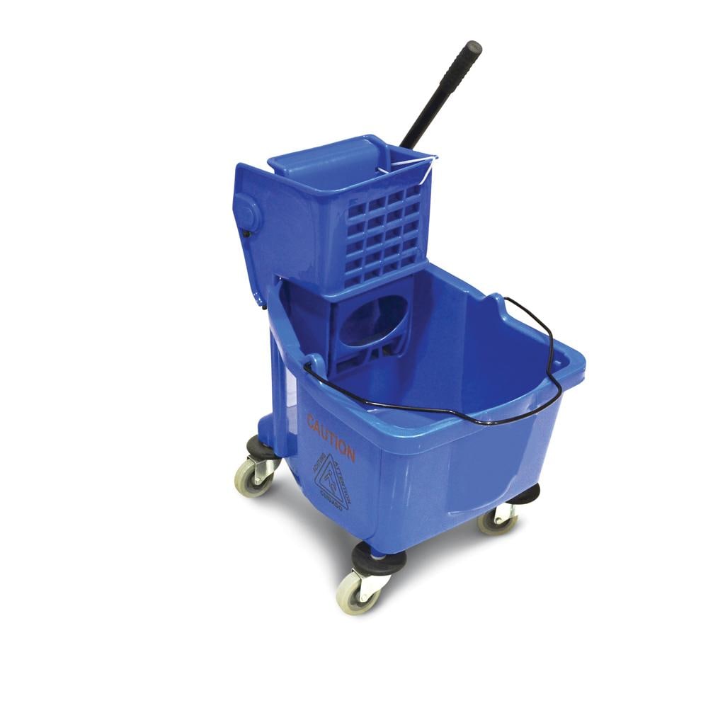 Buy Commercial Mop Bucket with Side-Press Deluxe Wringer 32 Ltr BLUE ...