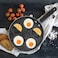 GulfDealz Kitchen Woks and Stir Nonstick Frying Pan with Flat Base Breakfast Pan Egg Dumpling Pan Shape Cast Iron Five-Holes Egg Fry Pan, Aluminum Material - Black
