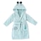 Milk&amp;Moo Sangaloz Velvet Bathrobe,Light Blue, Kids Bathrobe, Kids Hooded Towel, Suitable for the Ages of 2-4