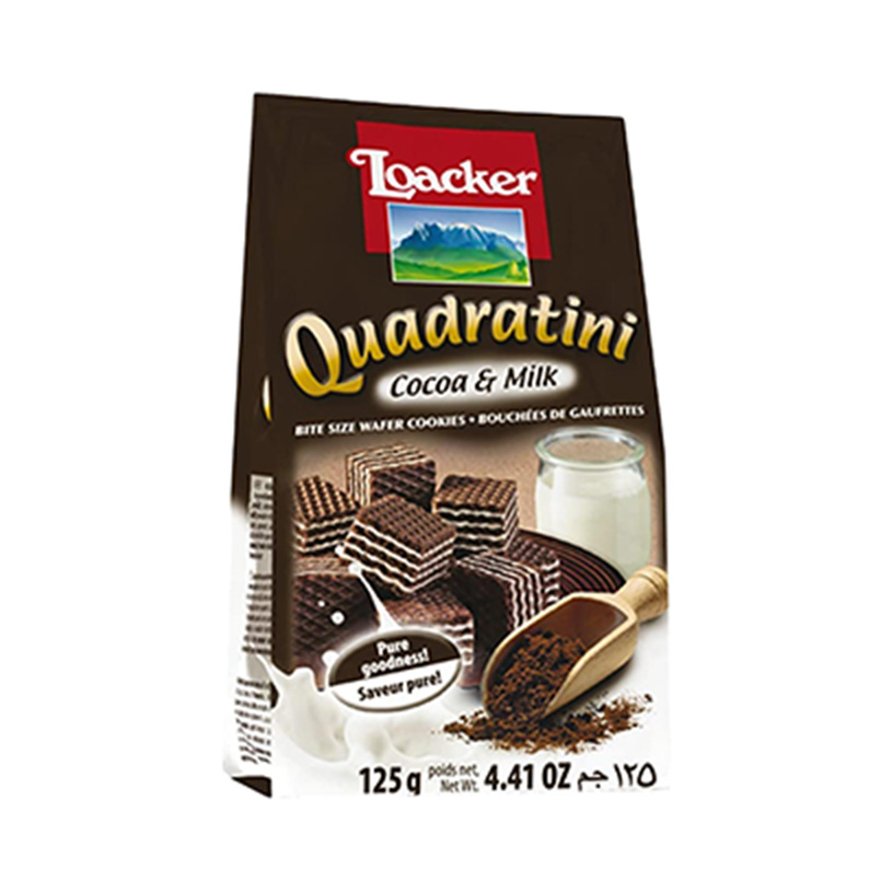 Loacker Quadratini Milk And Chocolate Wafer 125g