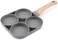 EnsoCrafts&reg; Kitchen Nonstick Egg Frying Pans Omelet Pan for Burger Eggs Ham Pancake Maker, Aluminium Alloy Fried Egg Cooker Skillet With Wood Handle Frying Pot Non-Stick Cooking Breakfast (4 Hole)