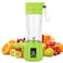 Generic-Green Plastic 2 Blades Portable Electric Juicer Cup USB Charging Fruit Vegetable Blender Smoothie Mixer Squeezer Kitchen Tool