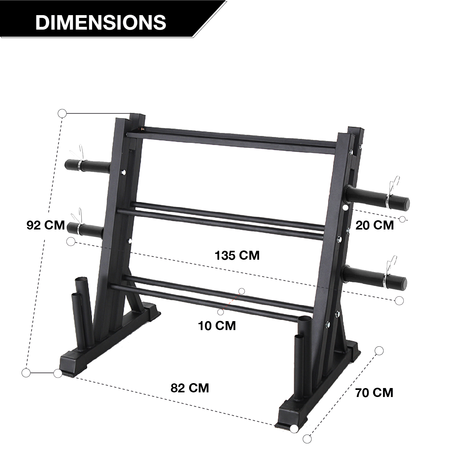 YALLA HomeGym Multifunctional Super Storage Rack Stand, Weights Storage Rack for Dumbbells, Kettlebells, Olympic Weight Plates And Olympic Barbells