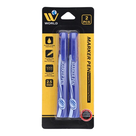 World Marker Pen Blue 2 Pcs