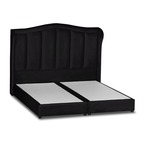إن هاوس شومت هيكل سرير منجد بالمخمل - نفر ونص - 200×150 سم - أسود