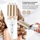 Electric Ceramic 3 Barrel Big Wave Professional Hair Curling Iron Styling Tool, Temperature indicator, Dual Voltage