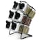 Fissman 6pcs Glass Condiments With Stand Transparent/Black