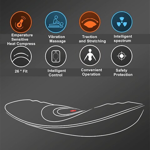 Jsbvm Lumbar Massager, Waist Massager, Spine Aligner Device, Spinal Decompreeesion, Lumbar Traction Device, Stretcher, With Heat Function, Ideal Gifts