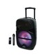 Krypton Knms5035 Portable &amp; Rechargeable Professional Speaker - Comfortable Handle With Rolling Wheels, USB, SD Card, FM, Mic, Bluetooth &amp; Remote, LED Disco Light, Party Speaker, 2 Years Warranty