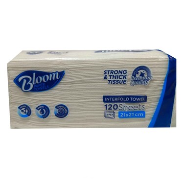 Bloom Facial Tissue Interfold Blue 120 Sheets