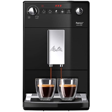 ميليتا بيوريستا ماكينة تحضير قهوة إسبرسو أوتوماتيكية بسعة 1 لتر مع مطحنة - أسود F230-102