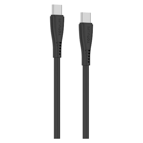توتولايف فليكس بي دي كابل شحن البيانات USB-C إلى USB-C أسود 1 متر