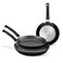 Tramontina Since 1911, Made In Brazil 3 Pieces Black Aluminum Frying Pan Set With Interior Starflon Max Pfoa Free Nonstick Coating And Exterior Silicon Coating 20Cm + 24Cm + 26Cm