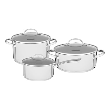 Tramontina Una Stainless Steel Cookware Set Silver 6 PCS