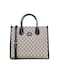 AMICA Valentina Top Handle Monogram Print Canvas - Leather Trim with Detachable Strap in Black