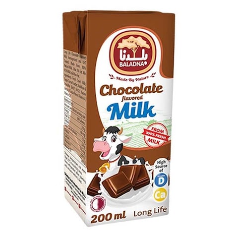 Baladna Lactose Free Long Life Chocolate Flavoured Milk 200mlx24&#39;s