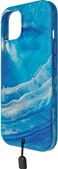 BodyGuardz Carve Marble designed for iPhone 15 case cover compatible with MagSafe with Lanyard - Blue/White