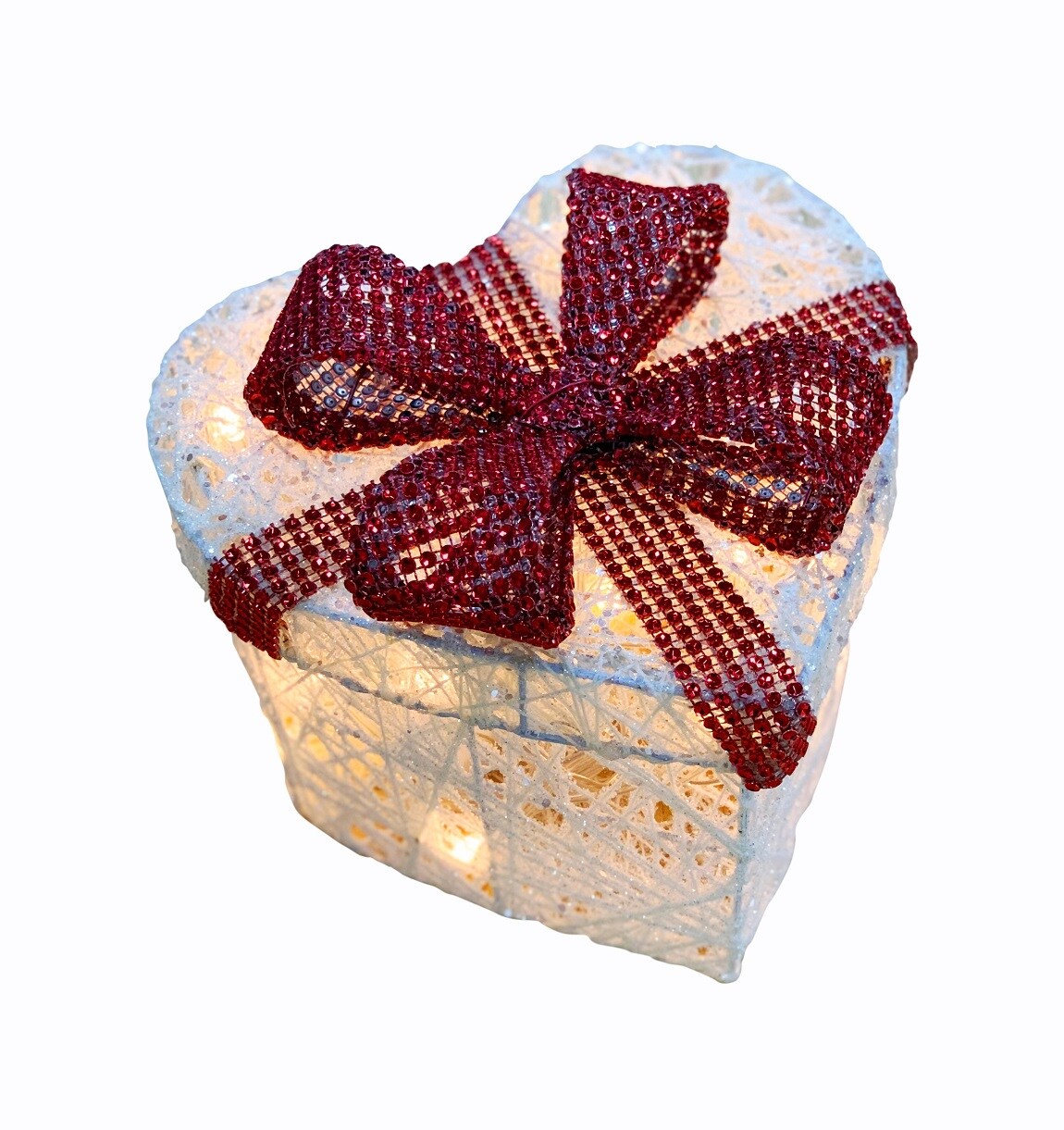 Buy Heart Shaped Gift Box Openable Top Cover with Warm LED Fairy Lights ...