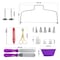 Generic-106Pcs Cake Decorating Supplies Kit Baking Fondant Tool Set Turntable Piping Bag Tip Pen Spatula DIY Cake Cupcake Decorating Icing Tool Set