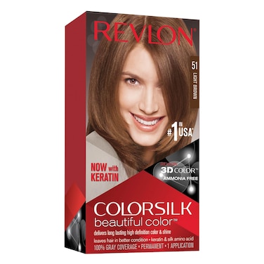 Revlon Colorsilk Beautiful Color Ammonia Free Permanent Haircolor 51 Light Brown