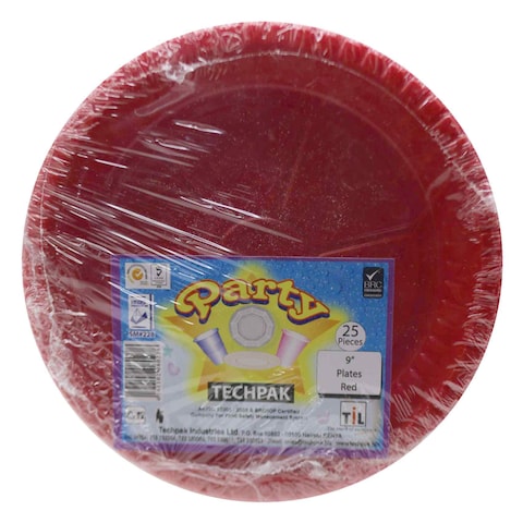TECHPAK PLATES RED 9&quot;