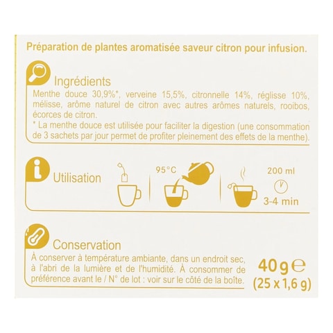 Carrefour Infusion Digestion Lemon After Meal Sachet 40g