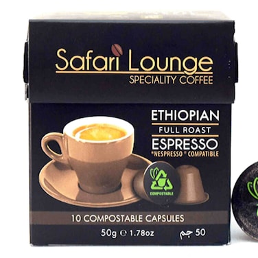 Safari Lounge Ethiopian Espresso Coffee Capsules 10 Pieces