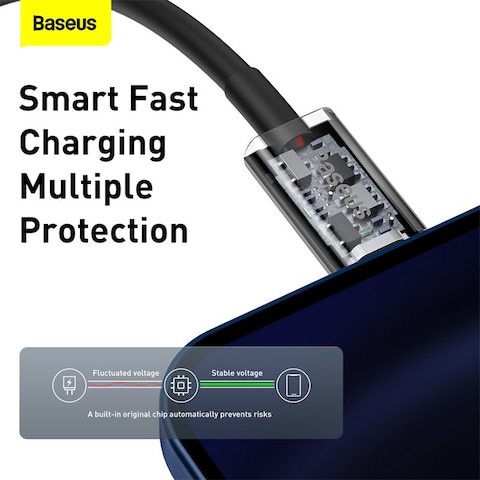 Baseus Superior Series PD 20W USB C to Lightning Fast Charging Cable, High-Speed 480Mbps Data Transfer Cable Compatible with iPhone 14 13 12 11 Pro Max XS XR X 8 7 6, iPad, AirPods & More (1M) – Black