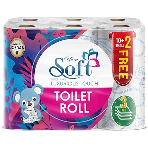 Soft Toilet Paper Rolls 3 Ply 150 Sheet 12 Pieces