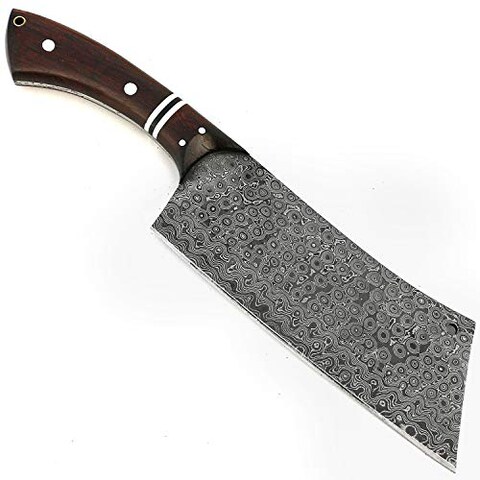 vk5513 Handmade Damascus Steel Cleaver Chopper Knife Rain Drop Pattern 13 Inches
