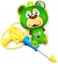 Party Time 1-Set of Multicolor Air Pump Water Gun with Water Tank Backpack - Outdoor Toy Set, Summer Toys For Kids Activities (Green Bear)